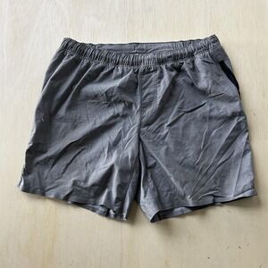 Lululemon Athletic Shorts Mens Medium Gray Microfiber Elastic Waist Running Gym
